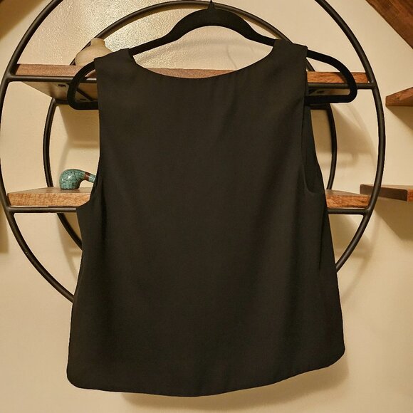 Aritzia Babaton Murphy Black Sleeveless Blouse V-Neck - Picture 3 of 4